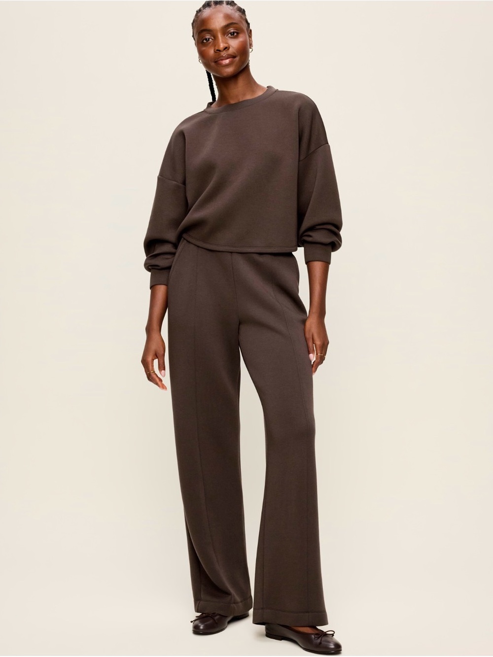 Old Navy High-Waisted Bounce Fleece Wide-Leg Sweatpants NWT XL Espresso Gorpcore - Picture 3 of 5